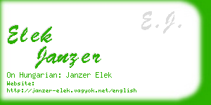 elek janzer business card